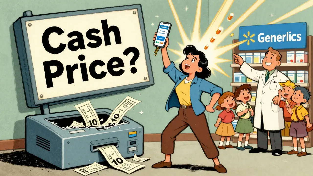 Patient using GoodRx to find  generics while insurance machine breaks behind.